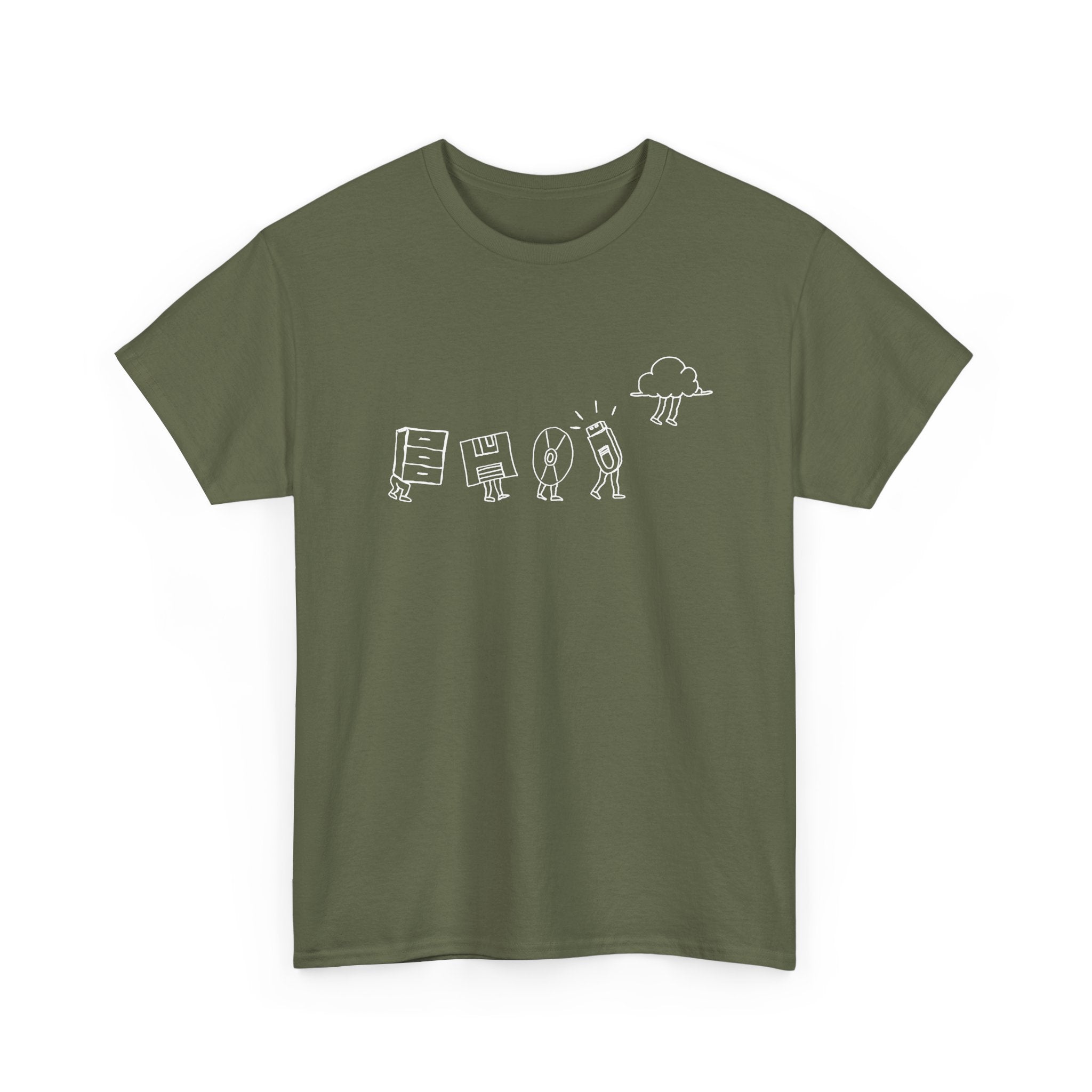 Computer Storage Evolution Cloud - It Coding -  Unisex Crewneck T-Shirt