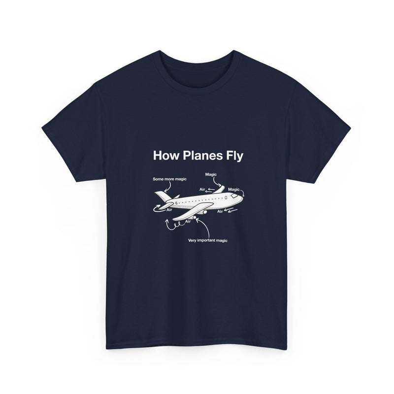 Funny Airplane Magic T-Shirt, Aviation Humor Tee, Geek T-Shirt, Nerd Shirt, Flight Lover Gift, Airplane Diagram Top, Sarcastic Travel Shirt