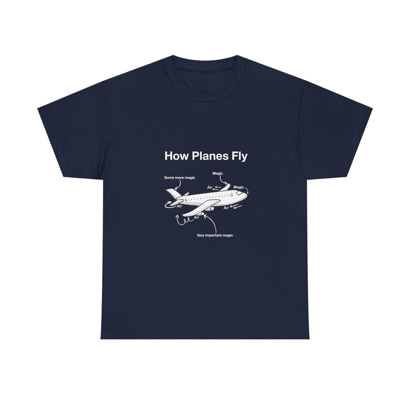 Funny Airplane Magic T-Shirt, Aviation Humor Tee, Geek T-Shirt, Nerd Shirt, Flight Lover Gift, Airplane Diagram Top, Sarcastic Travel Shirt