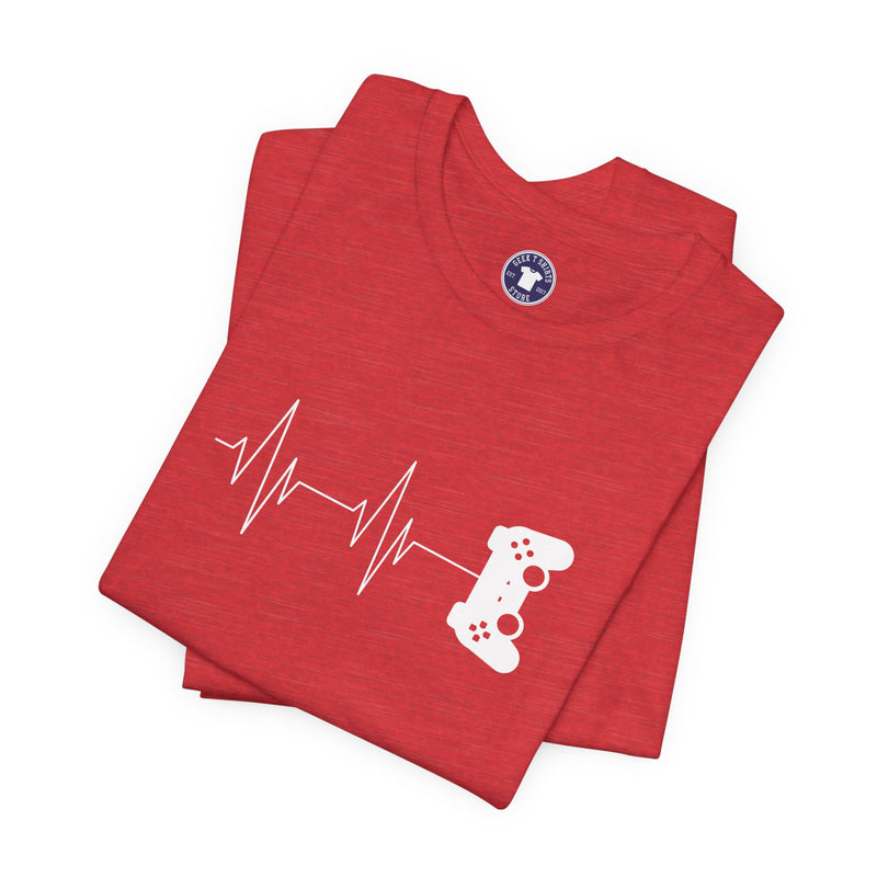 Gamer Heartbeat - Video Gaming Addict Shirt - Premium Unisex Crewneck T-Shirt