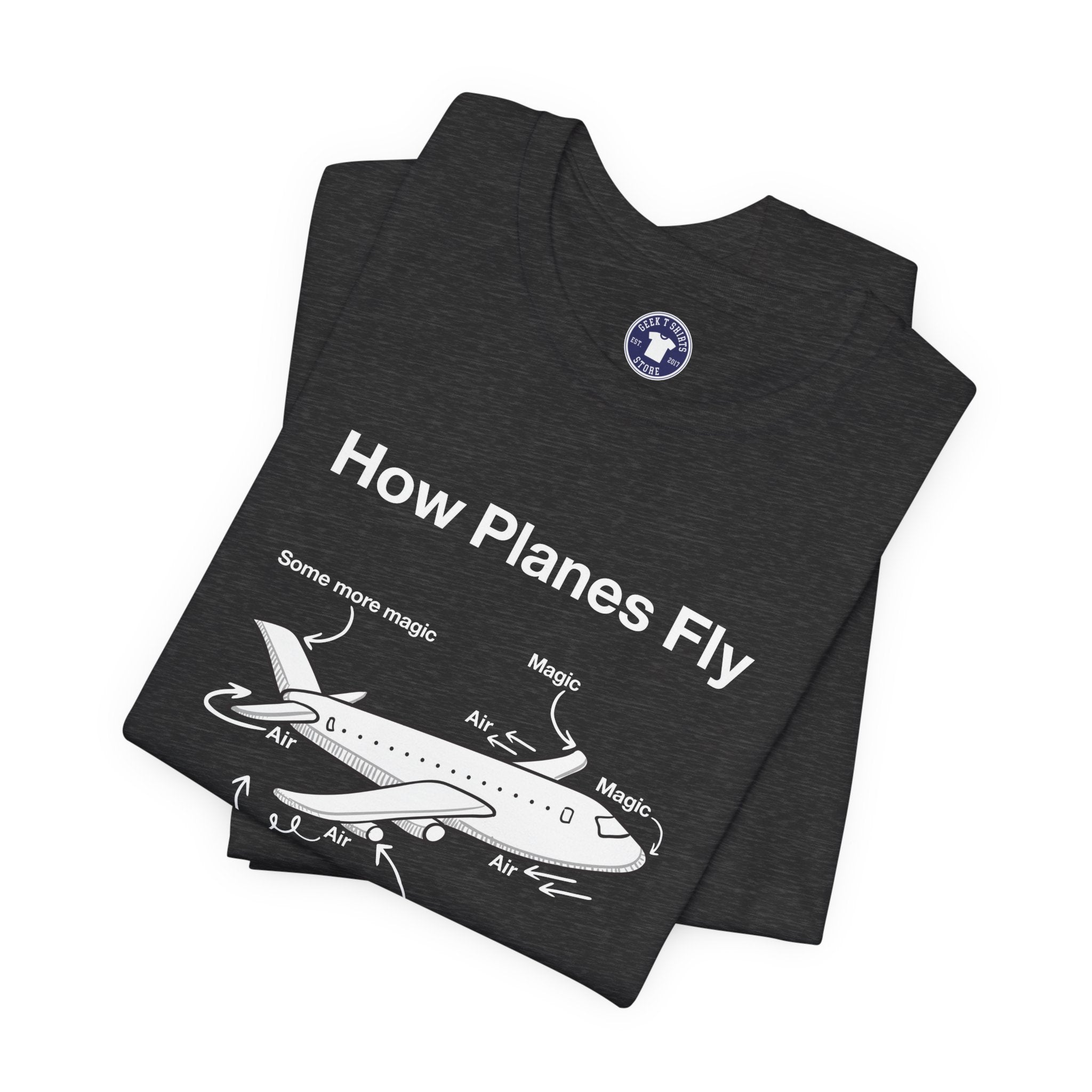 How Planes Fly Funny Aerospace Engineer - Premium Unisex Crewneck T-Shirt