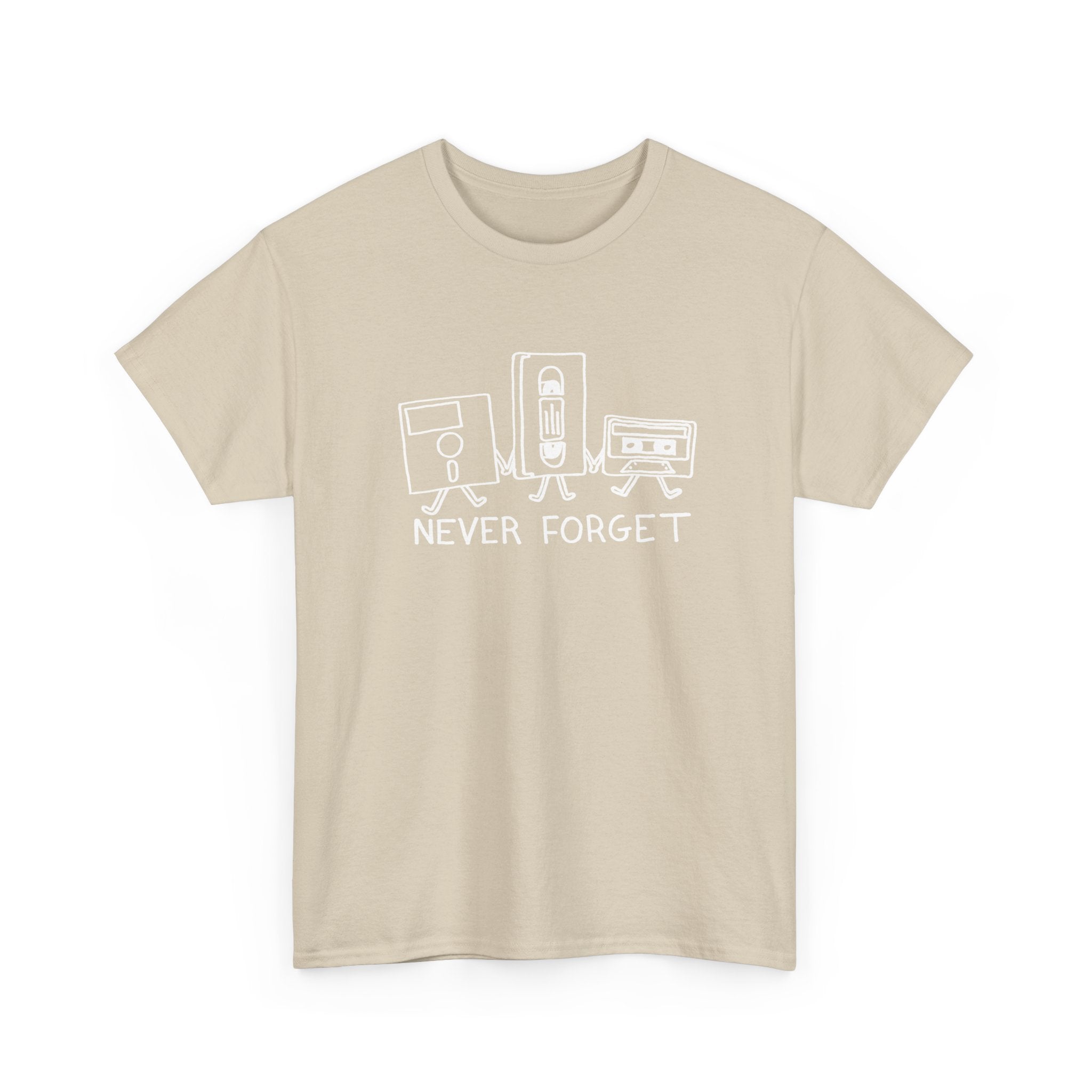 Never Forget Cassette Tapes Vhs Floppy Disks -  Unisex Crewneck T-Shirt