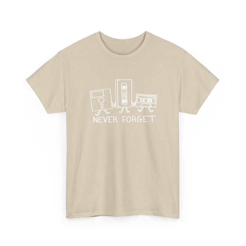 Never Forget Cassette Tapes Vhs Floppy Disks - Regular Unisex Crewneck T-Shirt