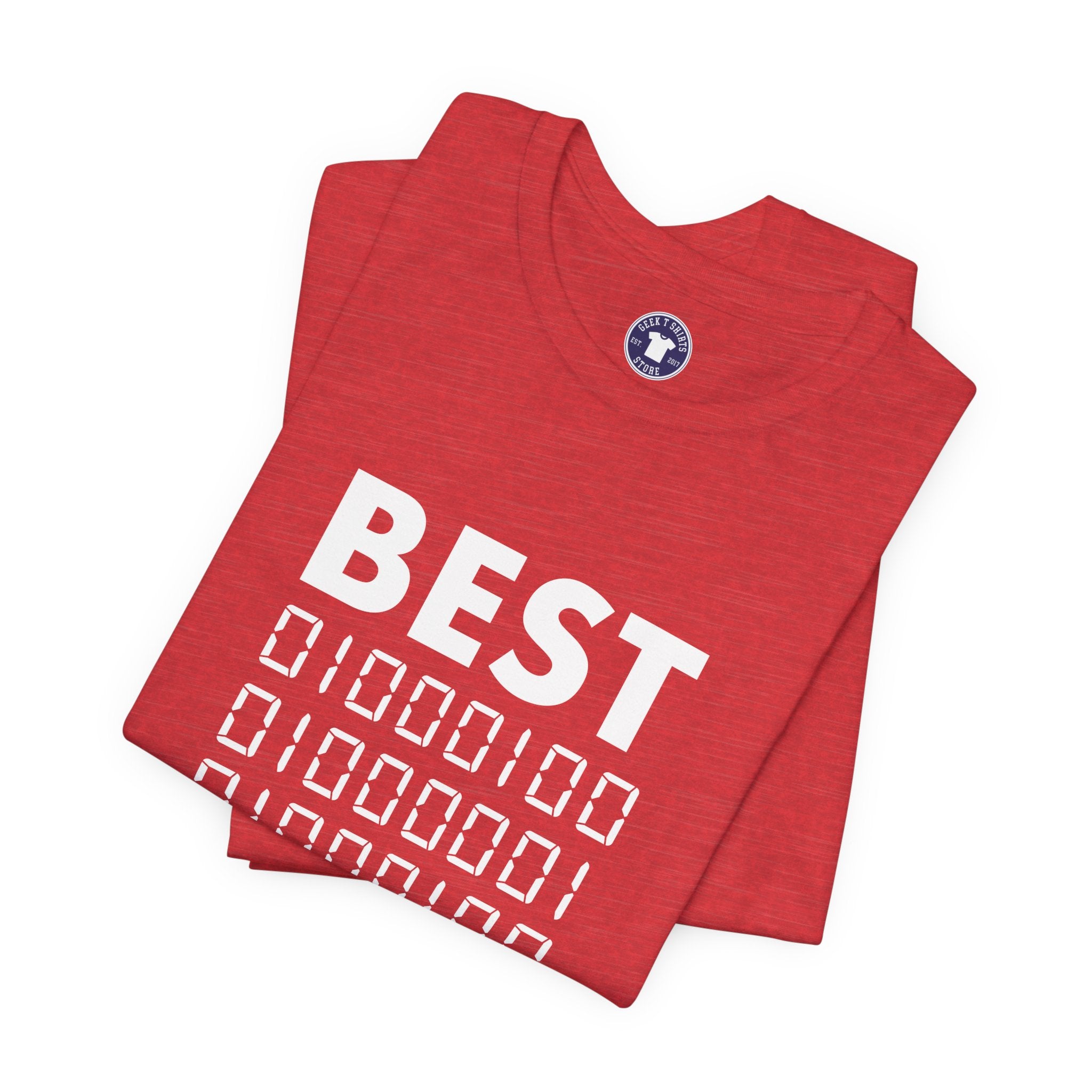 Best Dad Ever In Binary Code - Premium Unisex Crewneck T-Shirt
