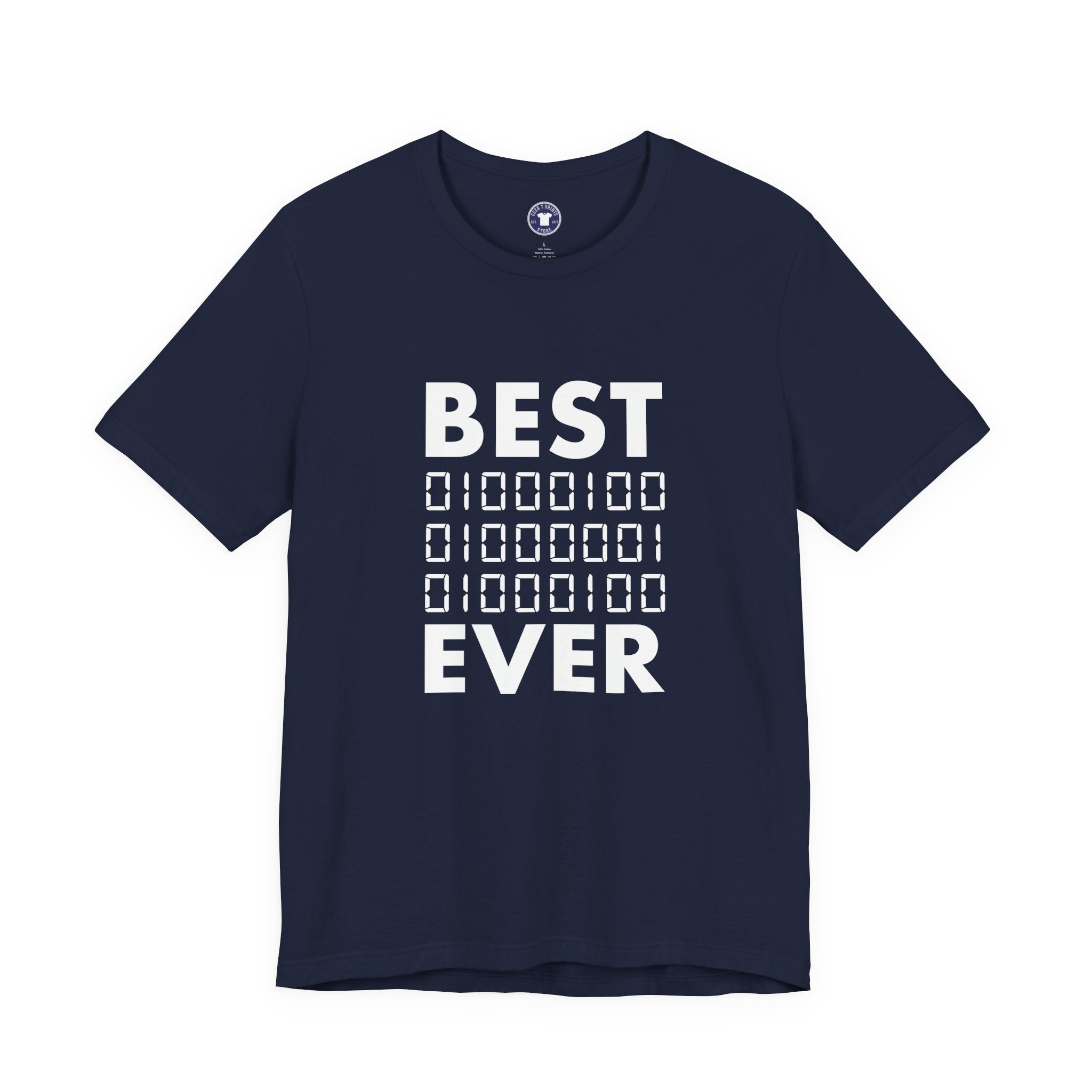 Best Dad Ever In Binary Code - Premium Unisex Crewneck T-Shirt