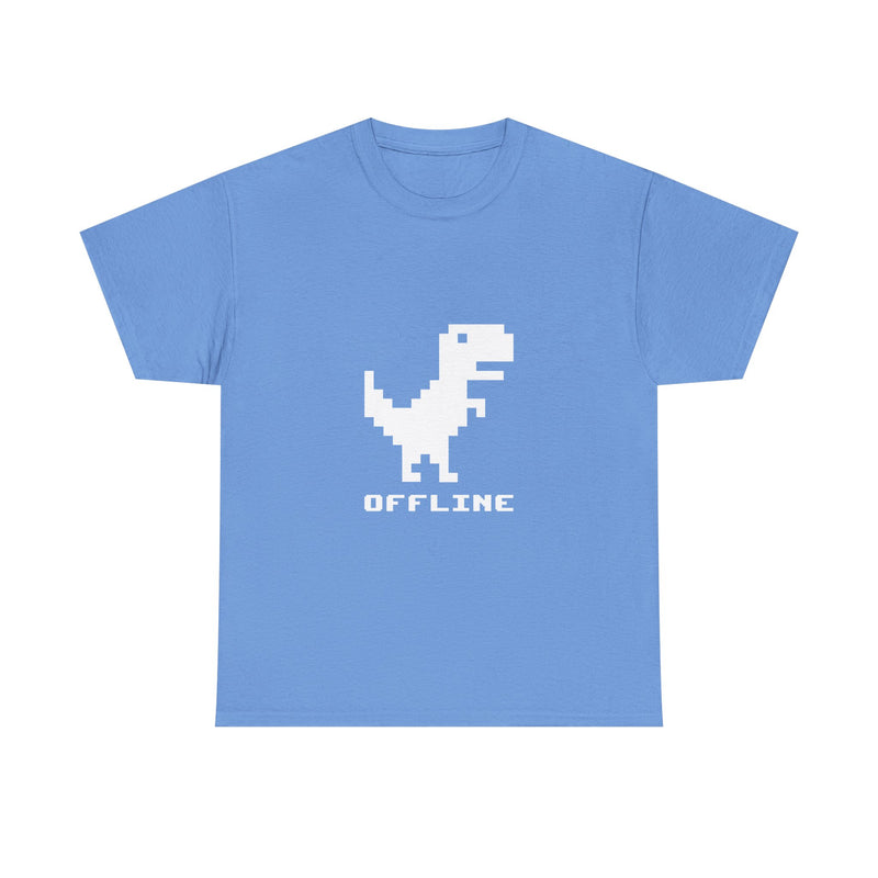Pixel Dinosaur T-Shirt, Offline Retro Dino Tee, 8-Bit Style Geek T-Shirt, Nerd Shirt, Vintage Gaming Shirt, Fun Tech Gift Apparel