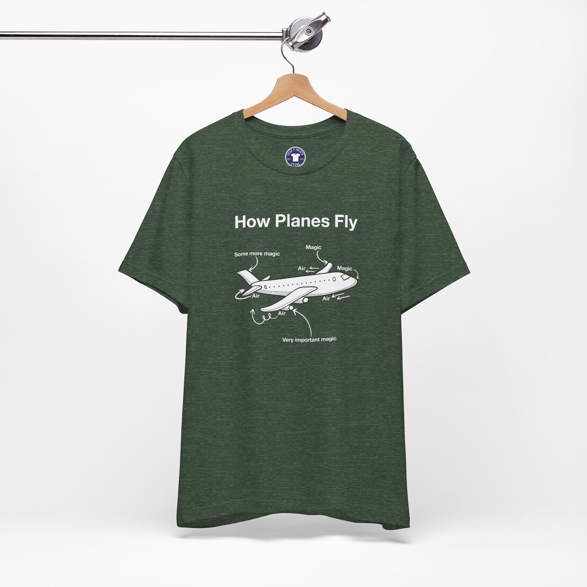 How Planes Fly Funny Aerospace Engineer - Premium Unisex Crewneck T-Shirt