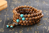 Turquoise Sandalwood Mala Necklace