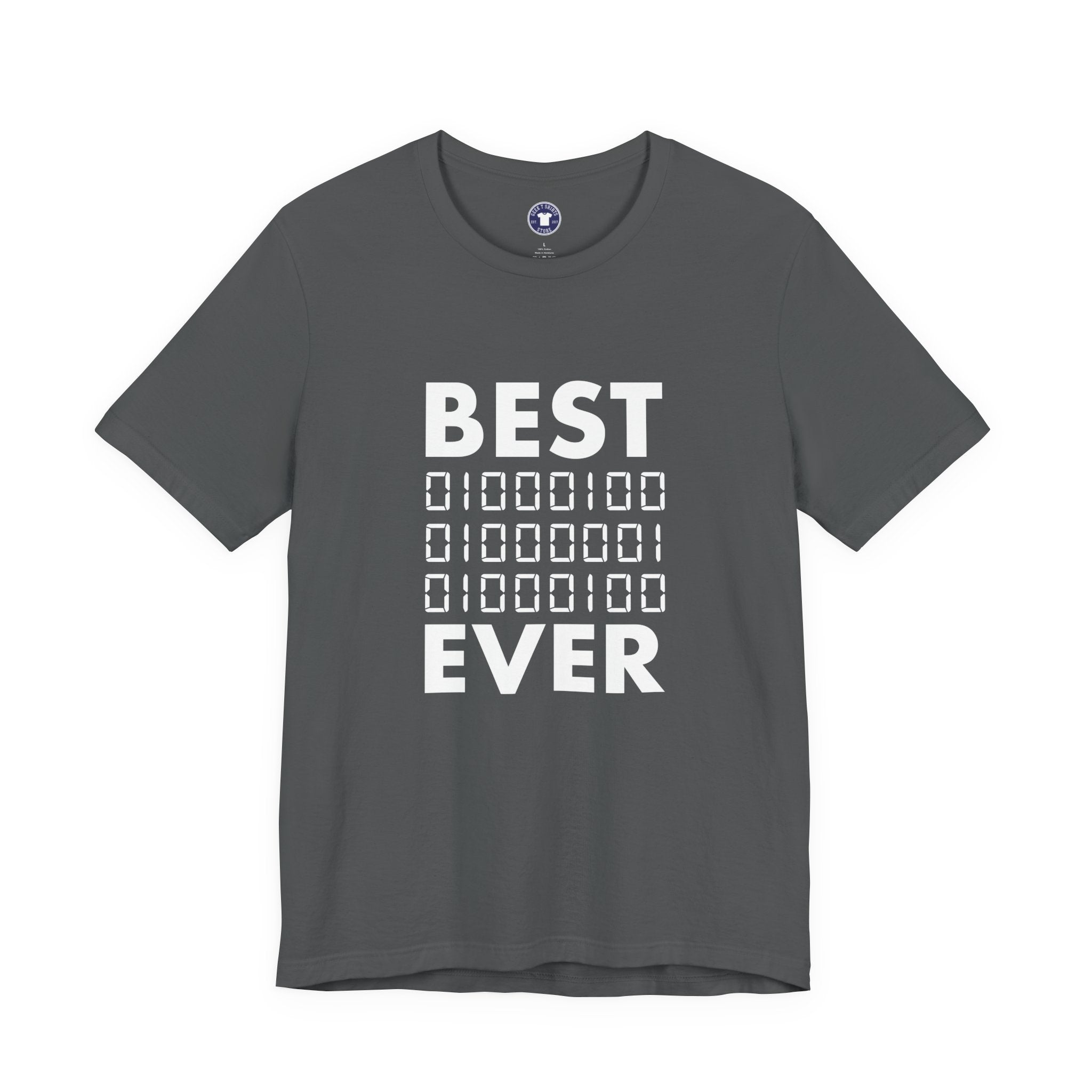 Best Dad Ever In Binary Code - Premium Unisex Crewneck T-Shirt
