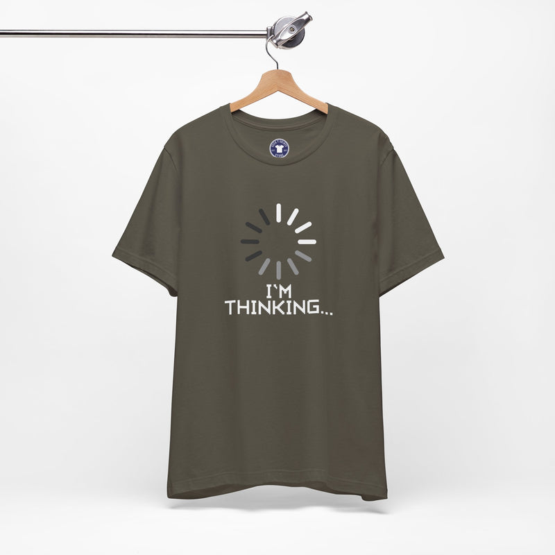 I'm Thinking Loading Wheel - Funny Coder Shirt - Premium Unisex Crewneck T-Shirt