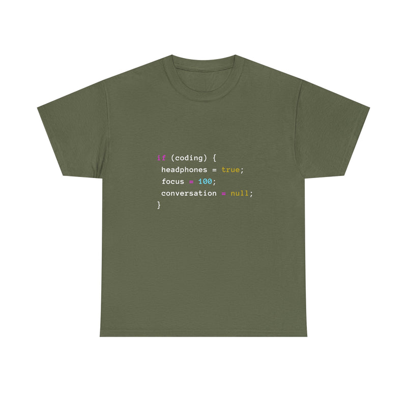 Coding Humor T-Shirt, Programmer Gift Tee, Geek T-Shirt, Nerd Shirt, Tech Lover Apparel, Developer Humor Shirt, Coder Present, Focus Tee
