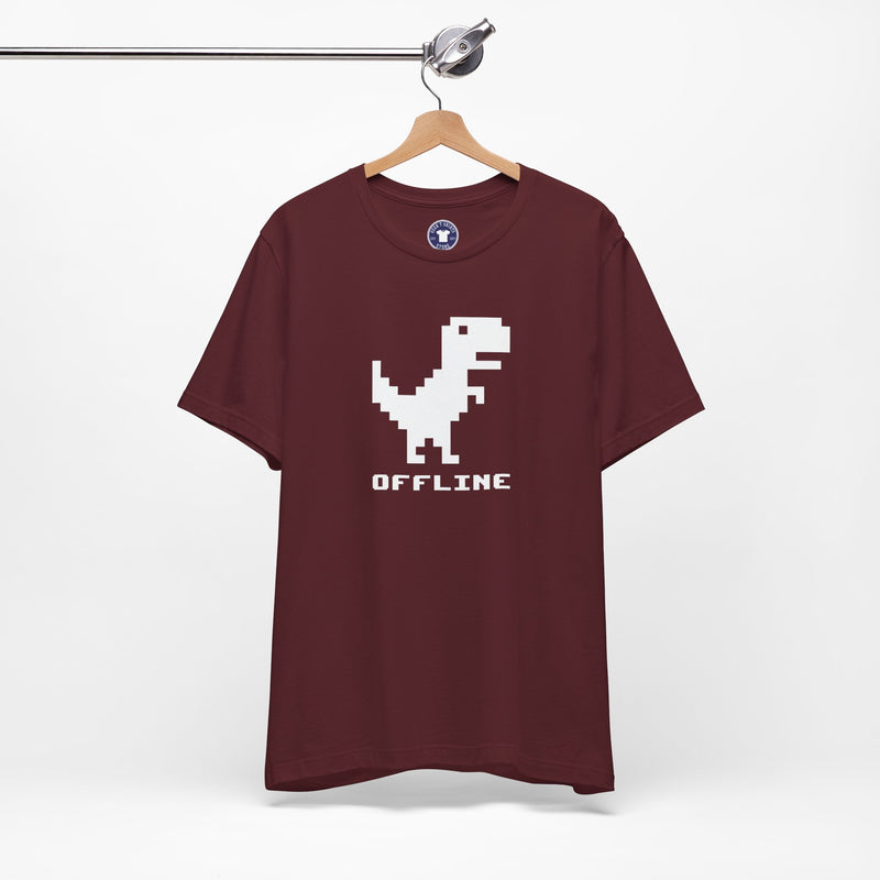 Offline - Pixelated Dinosaur Error Message - Premium Unisex Crewneck T-Shirt