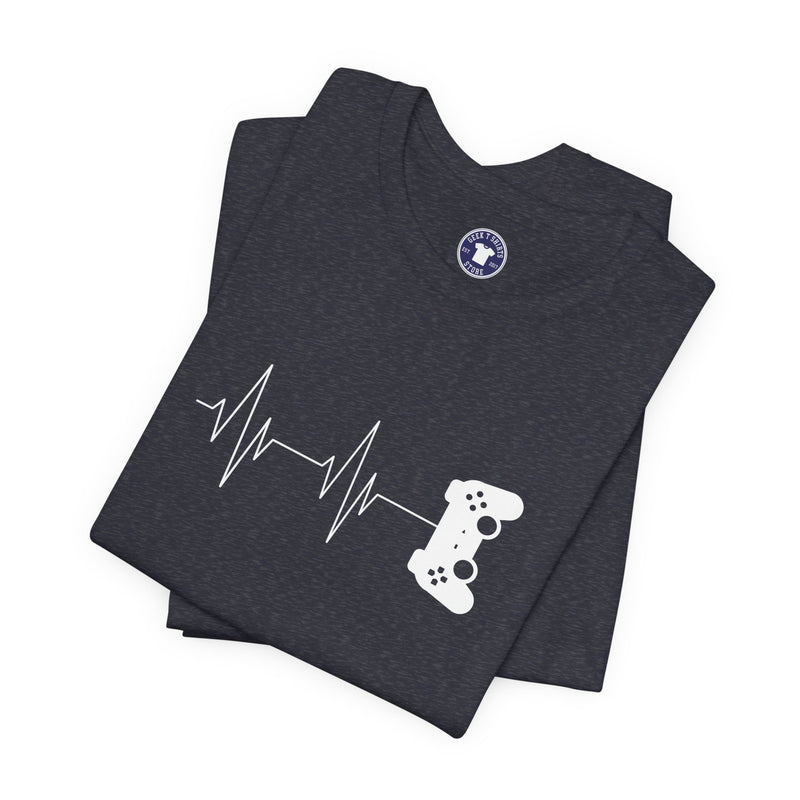 Gamer Heartbeat - Video Gaming Addict Shirt - Premium Unisex Crewneck T-Shirt
