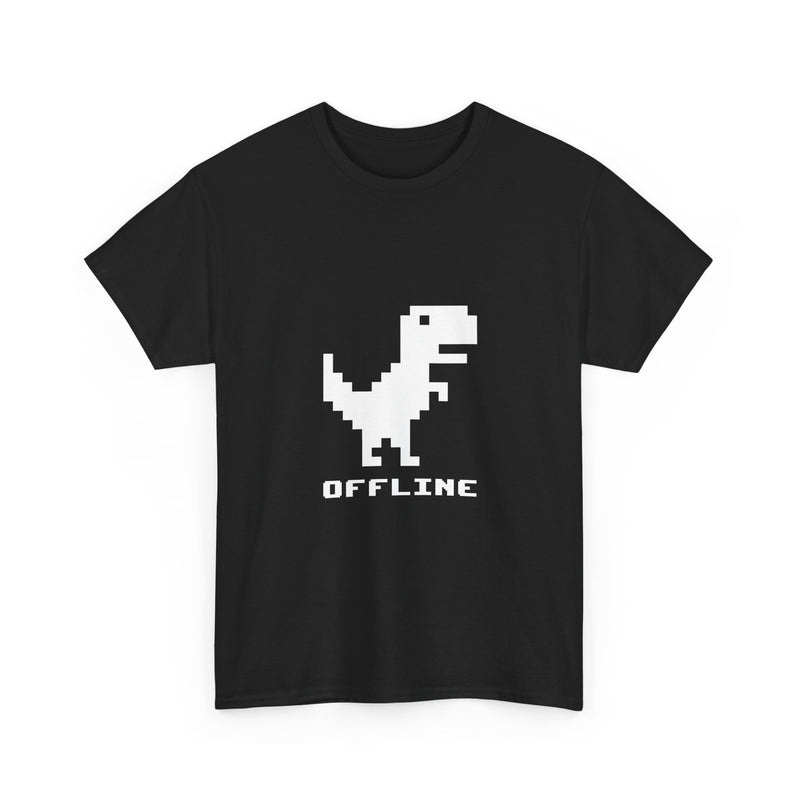 Pixel Dinosaur T-Shirt, Offline Retro Dino Tee, 8-Bit Style Geek T-Shirt, Nerd Shirt, Vintage Gaming Shirt, Fun Tech Gift Apparel