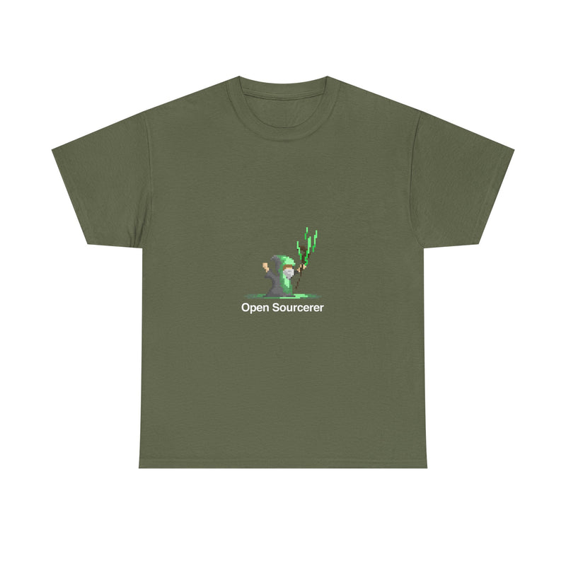 Open Sourcerer Geek T-Shirt, Nerd Shirt, Pixel Art Mage Tee, Retro Gaming Shirt, Programmer Gift, Tech Humor Top, Coding Wizard Tee