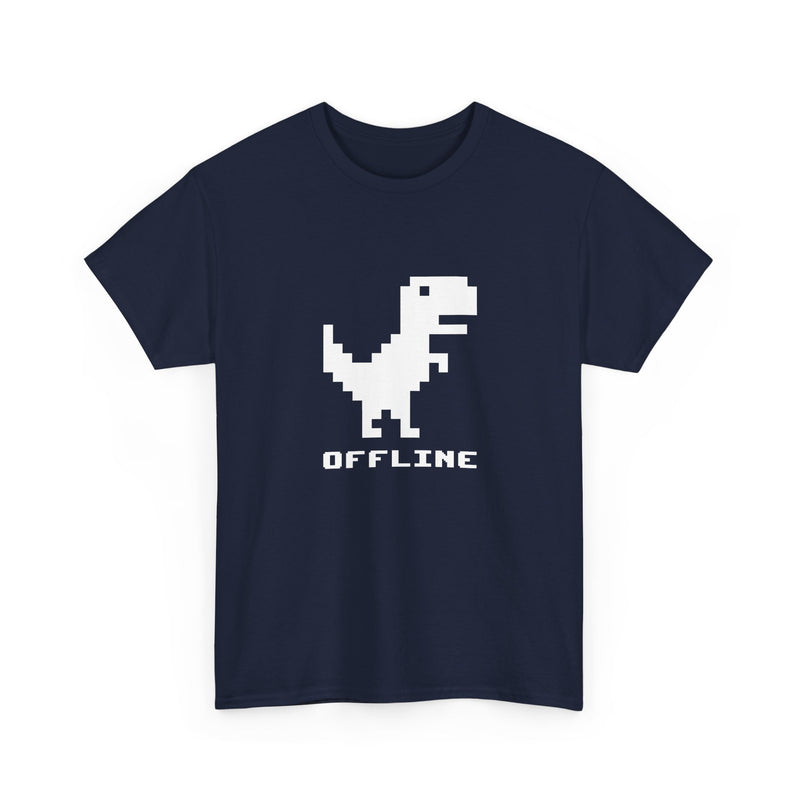 Offline - Pixelated Dinosaur Error Message - Regular Unisex Crewneck T-Shirt
