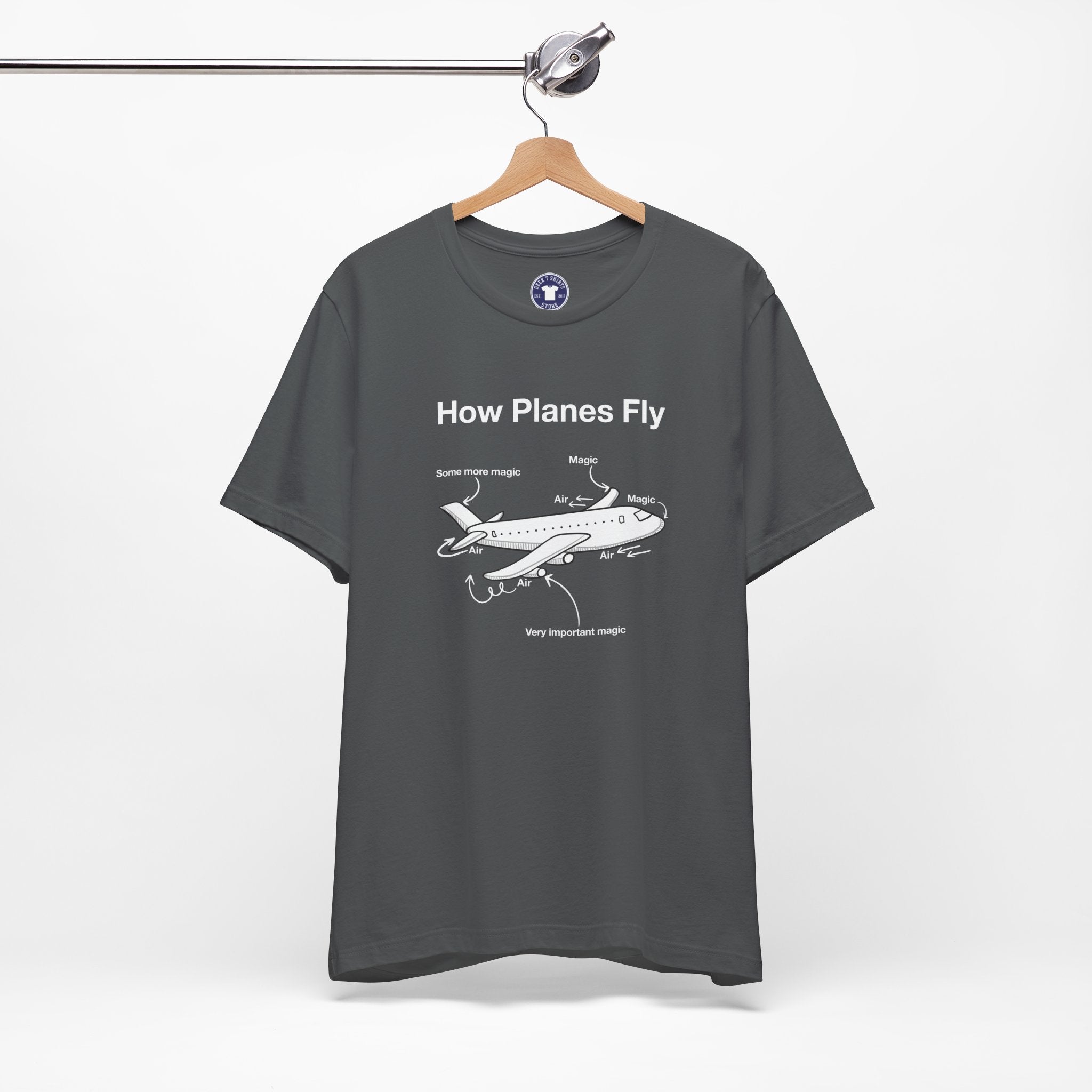 How Planes Fly Funny Aerospace Engineer - Premium Unisex Crewneck T-Shirt