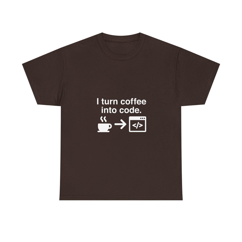 I Turn Coffee Into Code T-Shirt, Programmer Gift Tee, Coding Humor Shirt, Geek T-Shirt, Nerd Shirt, Developer Present, Coder Apparel