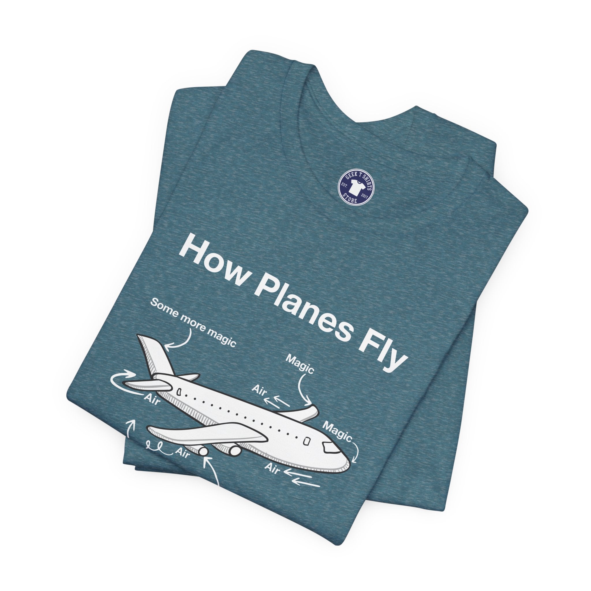 How Planes Fly Funny Aerospace Engineer - Premium Unisex Crewneck T-Shirt
