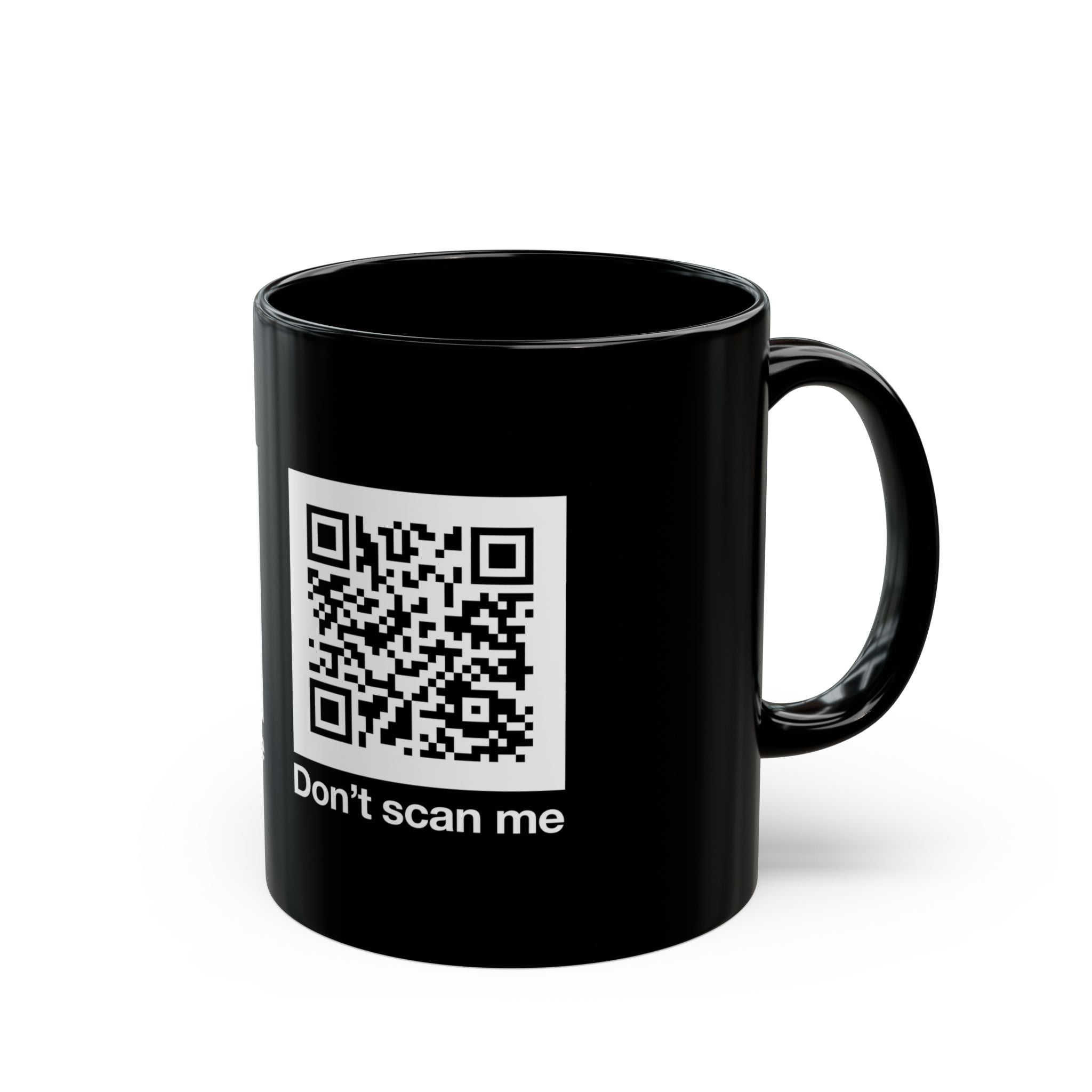 Qr Code Prank - Rick Astley - Dont Scan Me - Black Glossy Mug