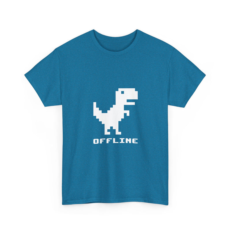 Pixel Dinosaur T-Shirt, Offline Retro Dino Tee, 8-Bit Style Geek T-Shirt, Nerd Shirt, Vintage Gaming Shirt, Fun Tech Gift Apparel