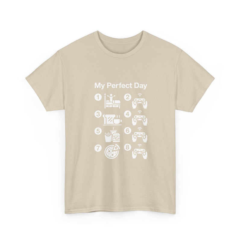 My Perfect Day T-shirt, Gamer Life Shirt, Funny Gaming Tee, Snack Lover Gift, Geek T-Shirt, Nerd Shirt, Video Game Humor Apparel