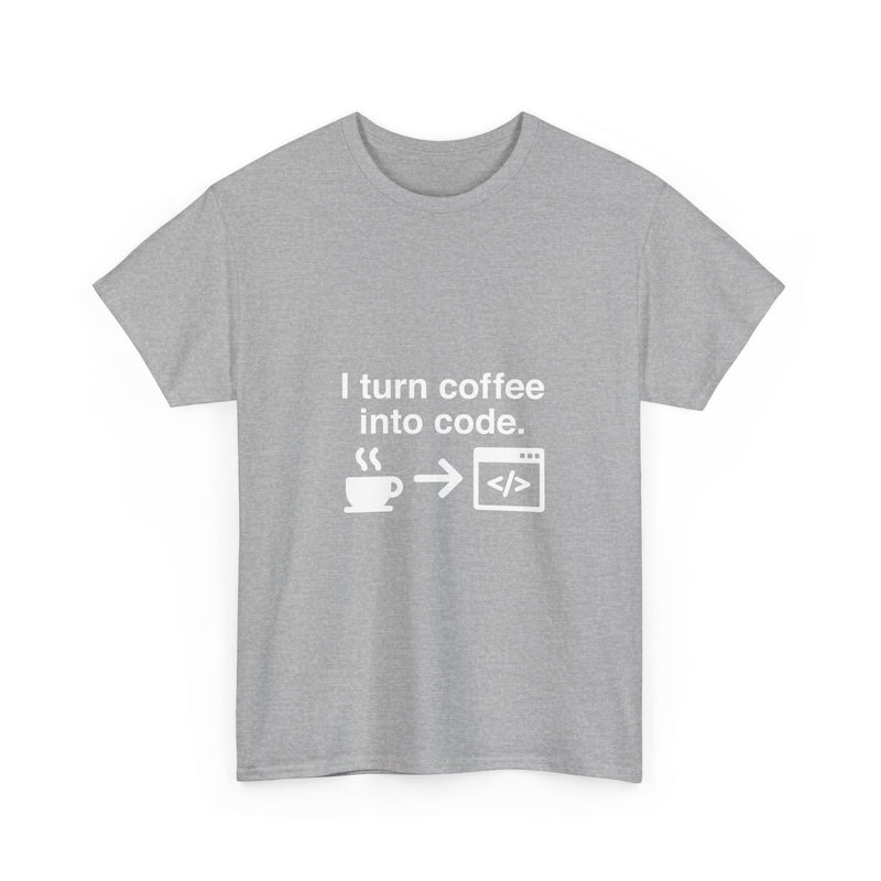 I Turn Coffee Into Code T-Shirt, Programmer Gift Tee, Coding Humor Shirt, Geek T-Shirt, Nerd Shirt, Developer Present, Coder Apparel