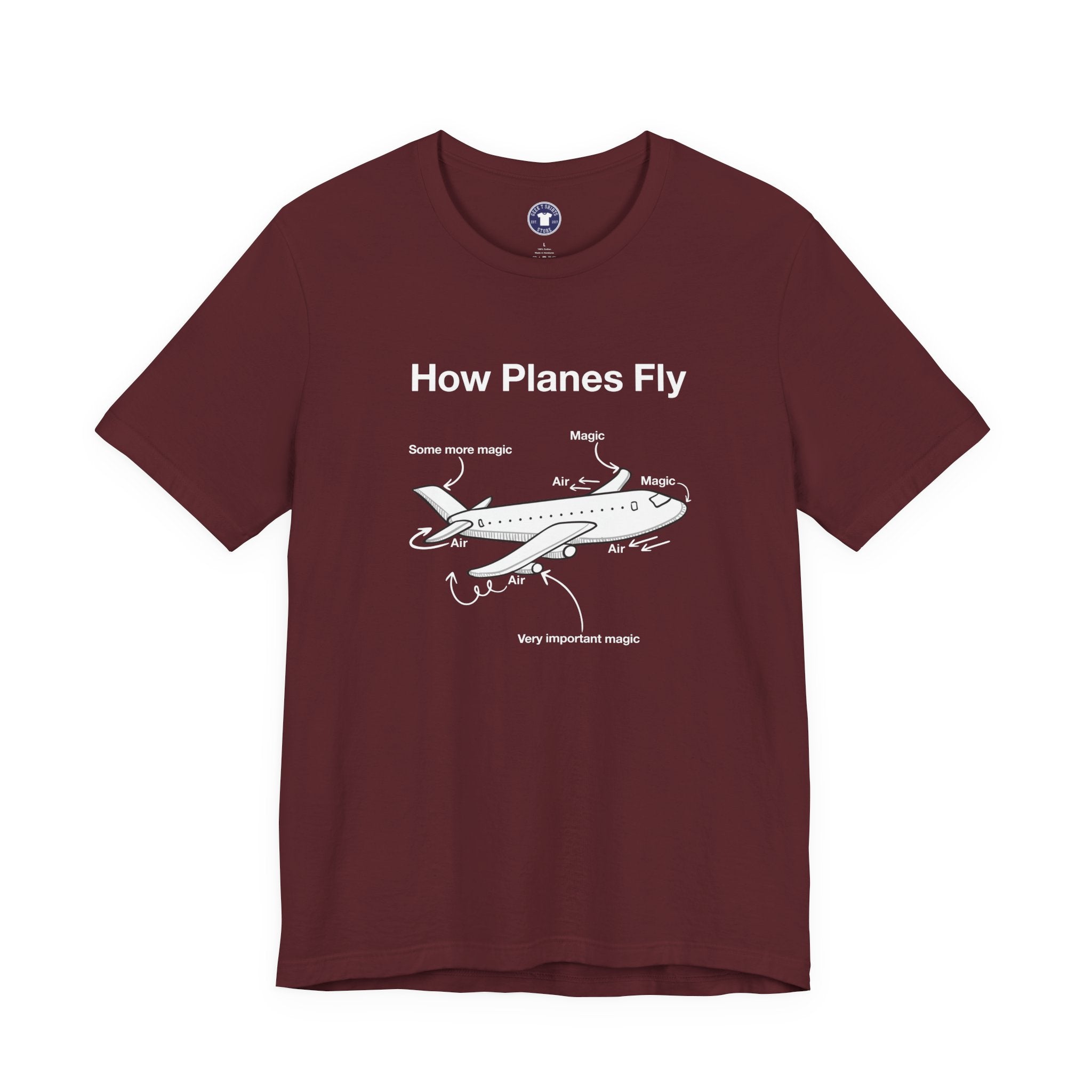How Planes Fly Funny Aerospace Engineer - Premium Unisex Crewneck T-Shirt
