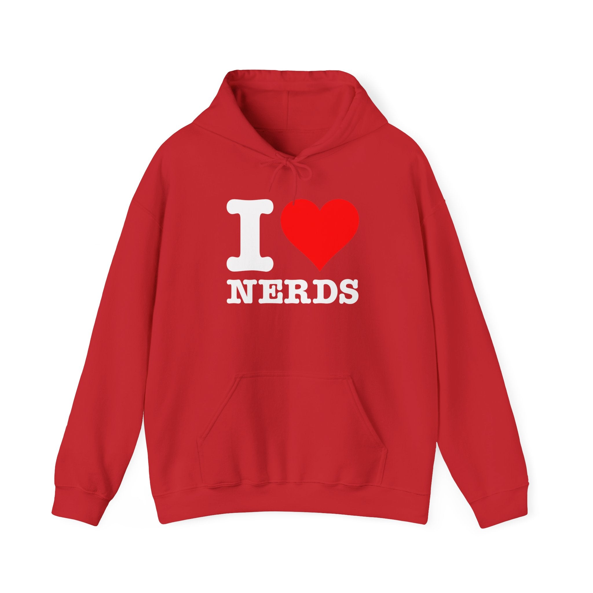 I Love Nerds Funny Cute I Heart Nerds - Unisex Hooded Sweatshirt