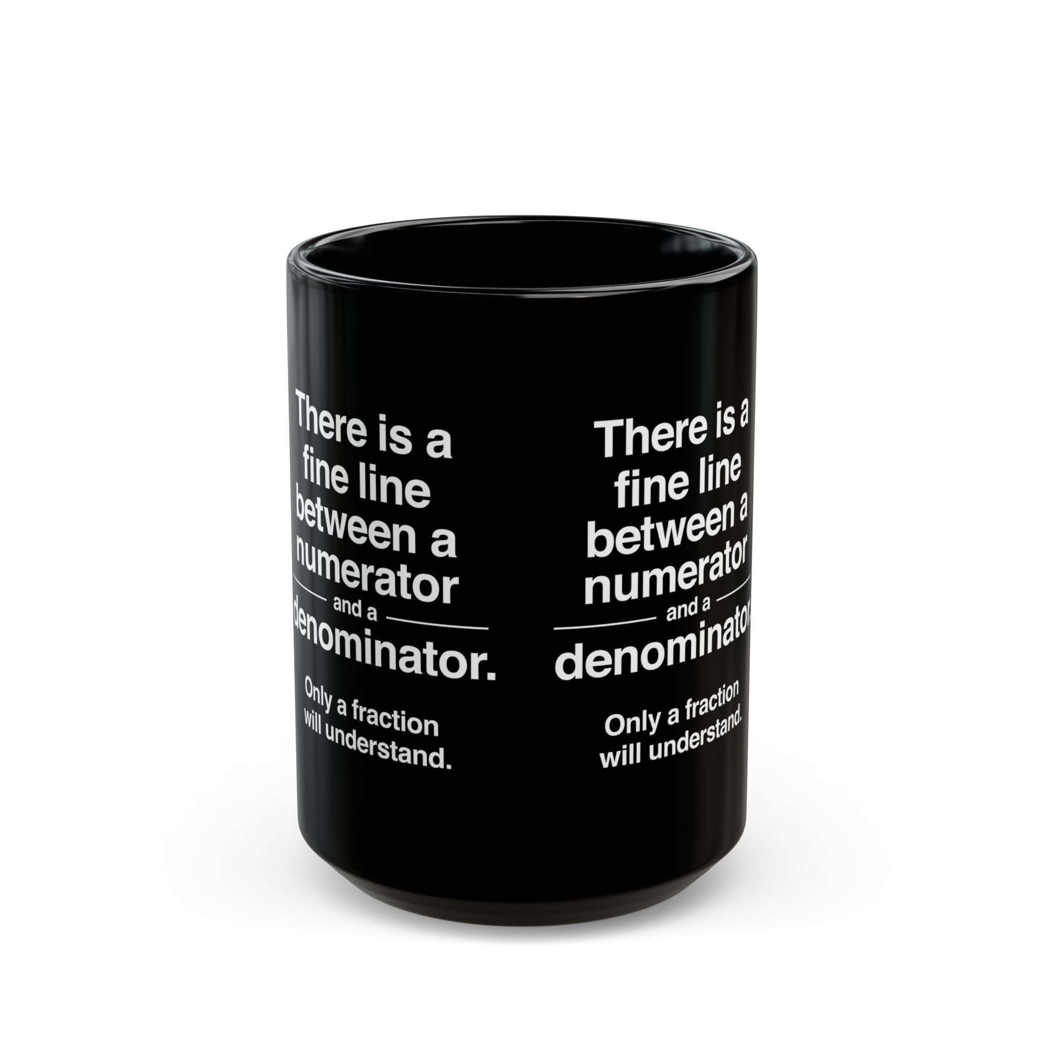 Funny Numerator Denominator Math Joke - Black Glossy Mug