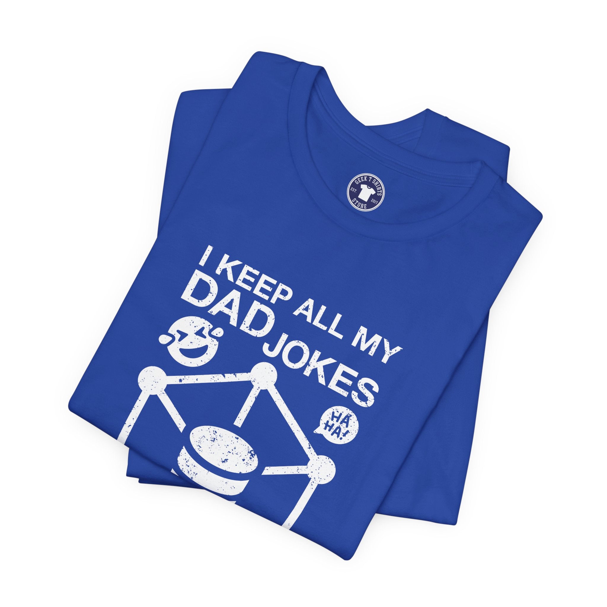 I Keep My Dad Jokes In A Dad-A-Base - Premium Unisex Crewneck T-Shirt