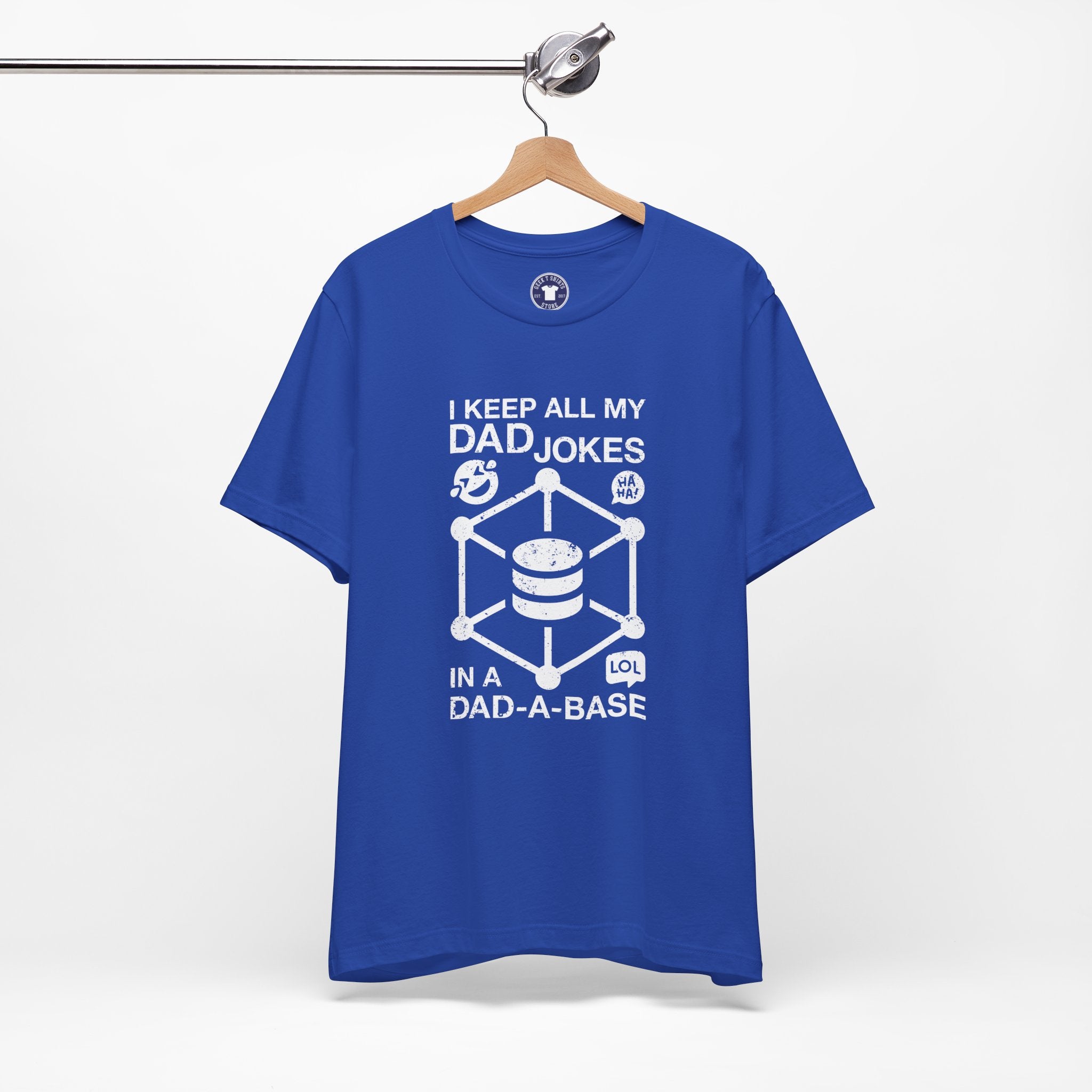 I Keep My Dad Jokes In A Dad-A-Base - Premium Unisex Crewneck T-Shirt