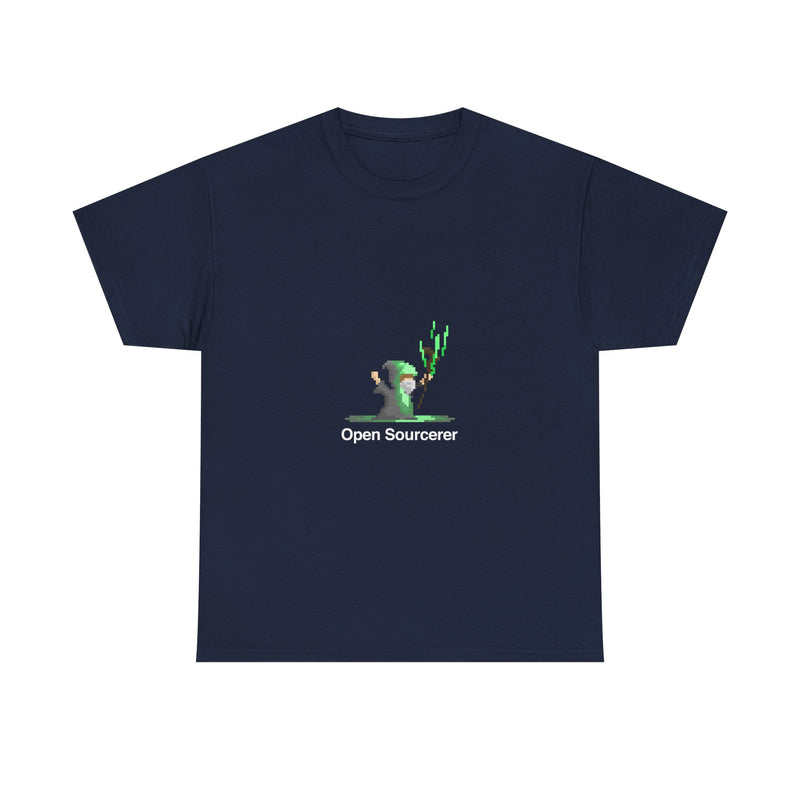 Open Sourcerer Geek T-Shirt, Nerd Shirt, Pixel Art Mage Tee, Retro Gaming Shirt, Programmer Gift, Tech Humor Top, Coding Wizard Tee