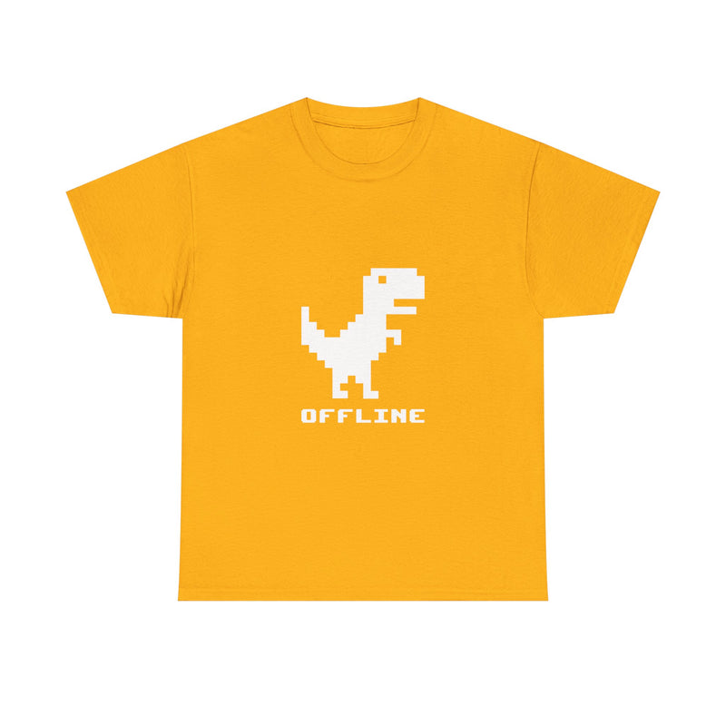 Pixel Dinosaur T-Shirt, Offline Retro Dino Tee, 8-Bit Style Geek T-Shirt, Nerd Shirt, Vintage Gaming Shirt, Fun Tech Gift Apparel