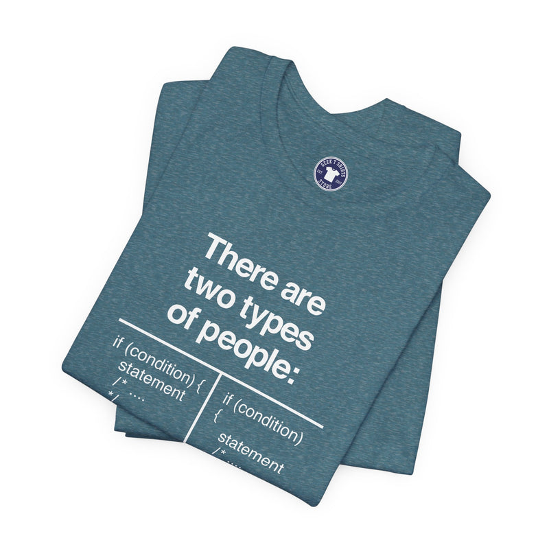 There Are Two Types Of People - Code Shirt - Premium Unisex Crewneck T-Shirt