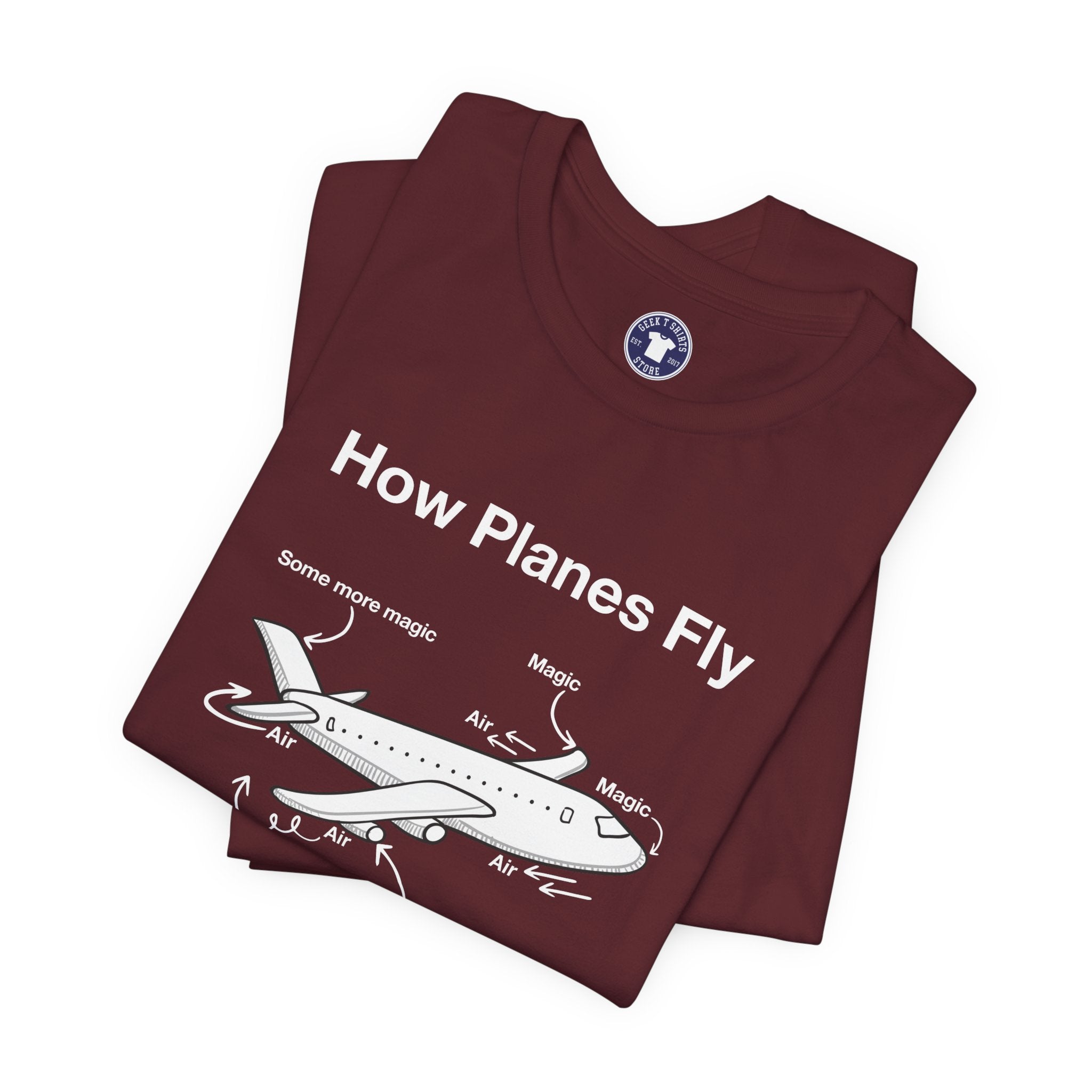 How Planes Fly Funny Aerospace Engineer - Premium Unisex Crewneck T-Shirt