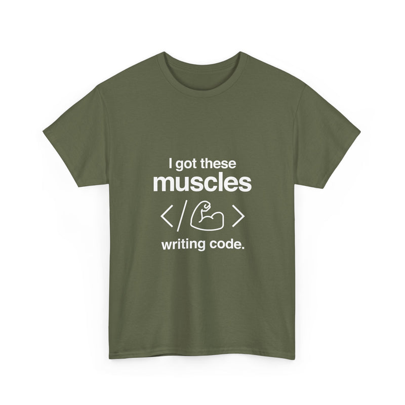 Coding Muscle T-shirt, Programmer Humor Tee, Geek T-Shirt, Nerd Shirt, Tech Gift, Developer Shirt, Funny Coding Apparel, Programmer Present