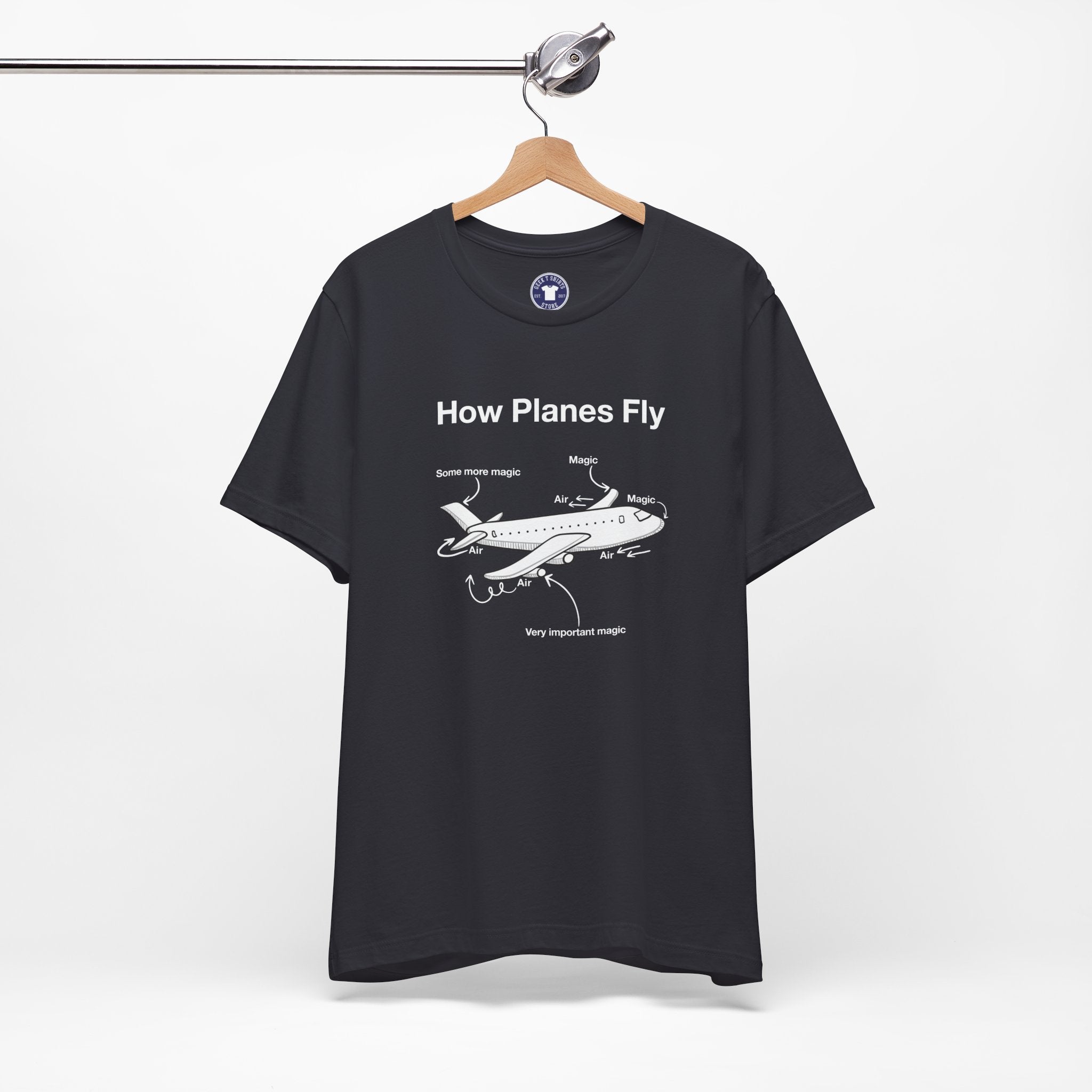 How Planes Fly Funny Aerospace Engineer - Premium Unisex Crewneck T-Shirt