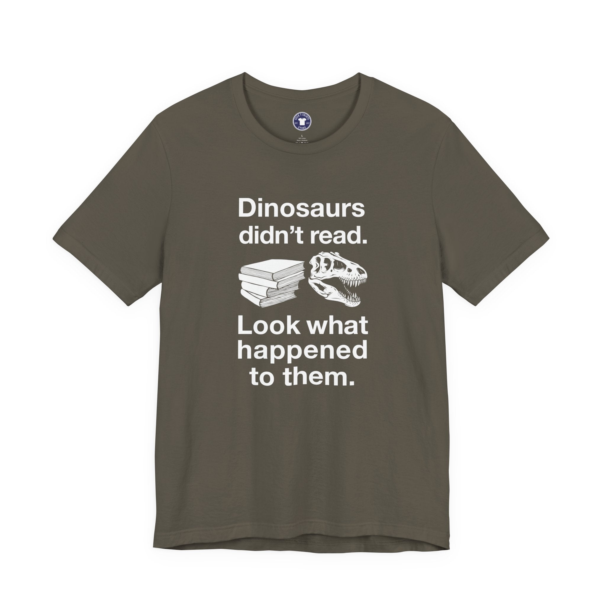 Dinosaurs Didn’t Read - Premium Unisex Crewneck T-Shirt