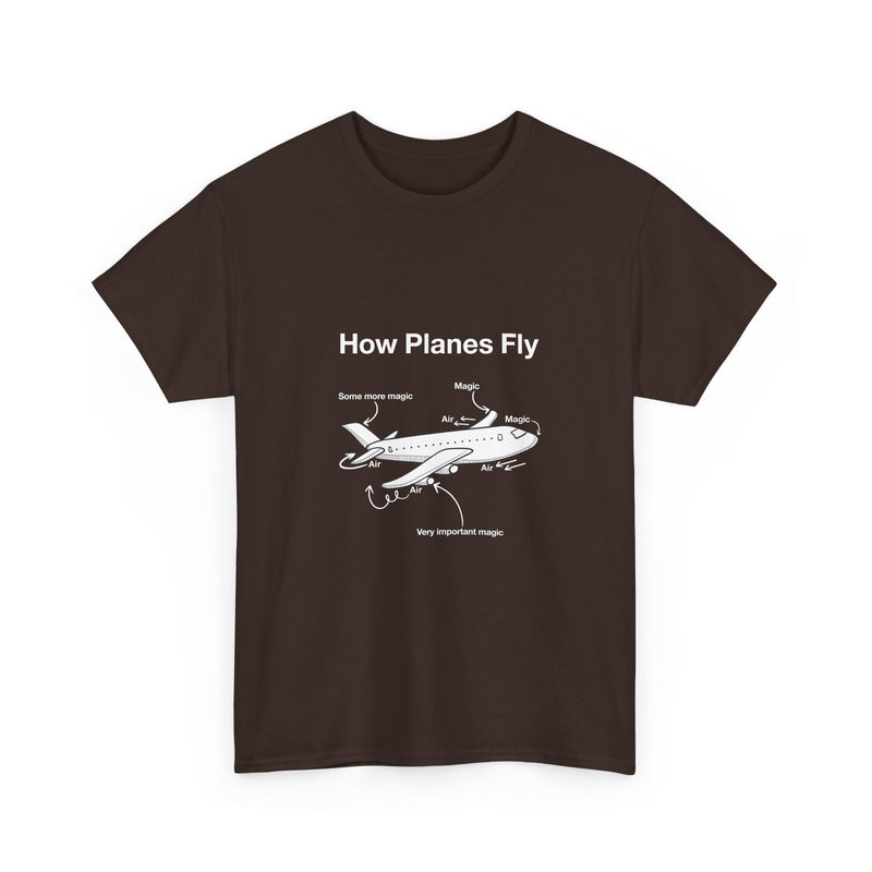 Funny Airplane Magic T-Shirt, Aviation Humor Tee, Geek T-Shirt, Nerd Shirt, Flight Lover Gift, Airplane Diagram Top, Sarcastic Travel Shirt
