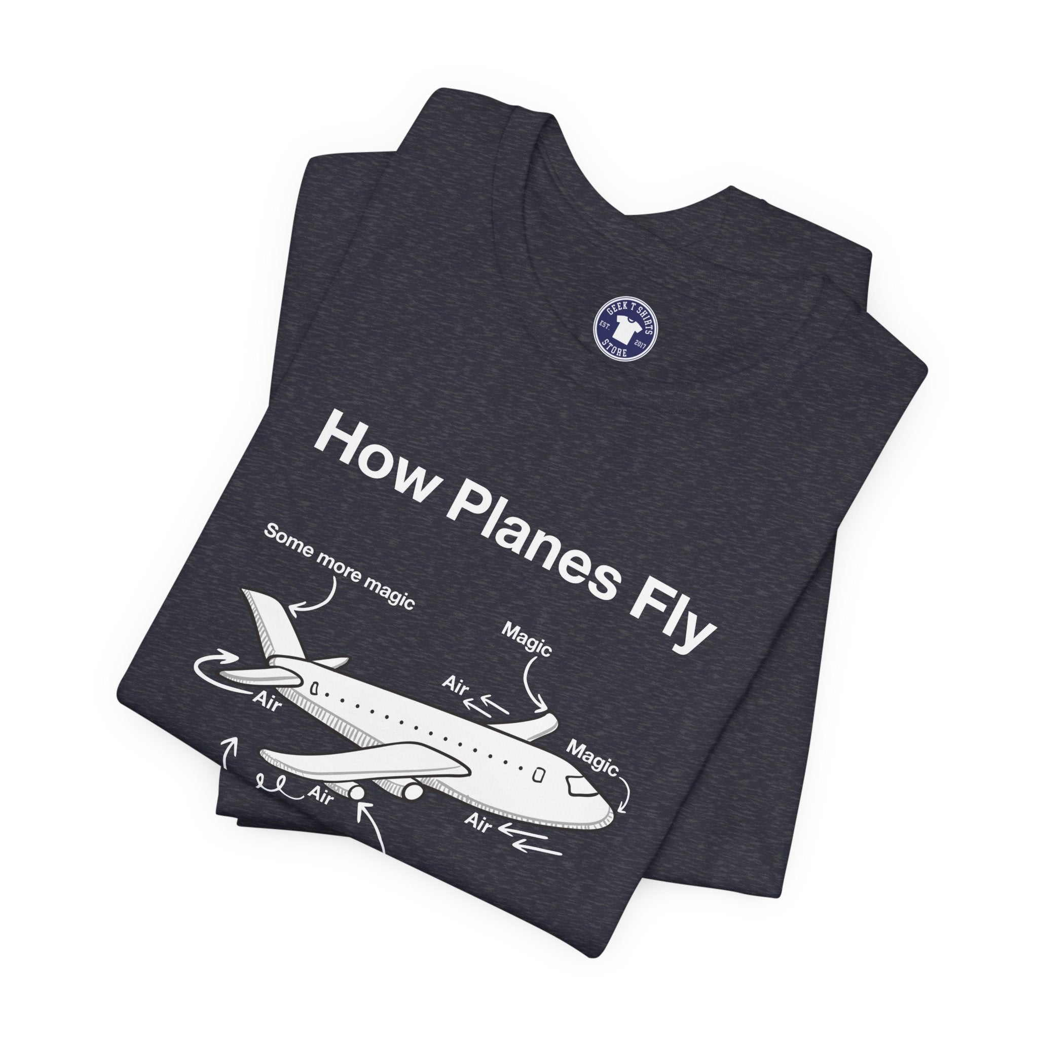 How Planes Fly Funny Aerospace Engineer - Premium Unisex Crewneck T-Shirt