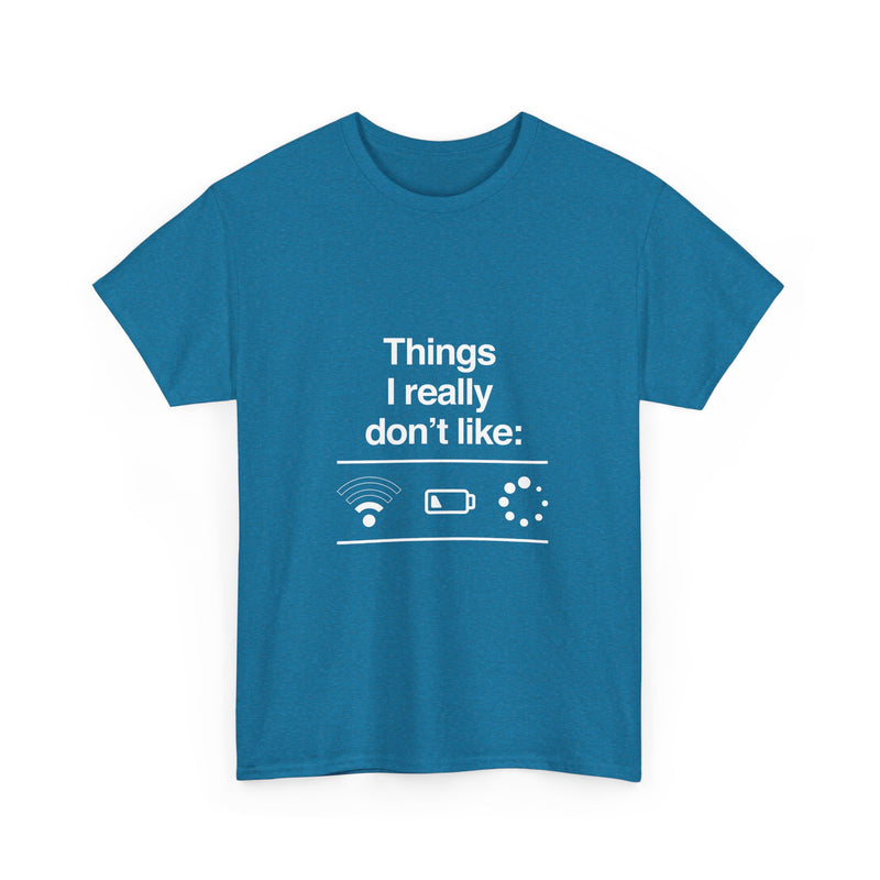Funny Geek T-Shirt, Nerd Shirt, Tech Humor Tee, WiFi Battery Loading Joke Top, Geek Gift Present, Internet Meme Shirt, Sarcastic Humor Tee