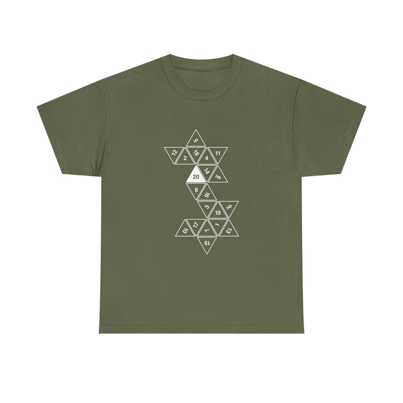 Geometric Dice Pattern T-Shirt, RPG Dice Art Tee, Tabletop Gaming Shirt, Geek T-Shirt, Nerd Shirt, Math Lover Gift, Strategy Game Apparel