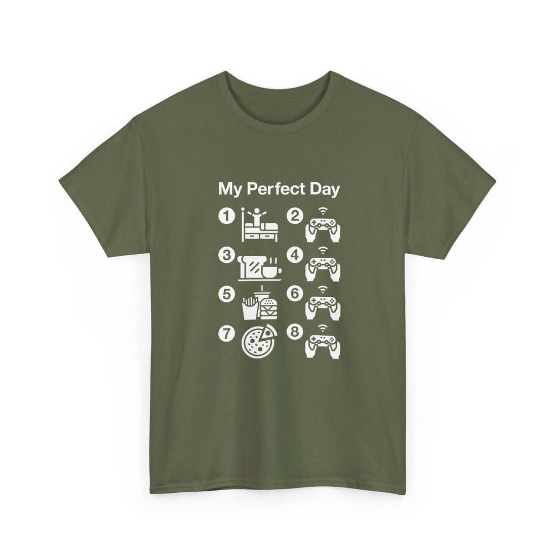 My Perfect Day Gaming - Regular Unisex Crewneck T-Shirt