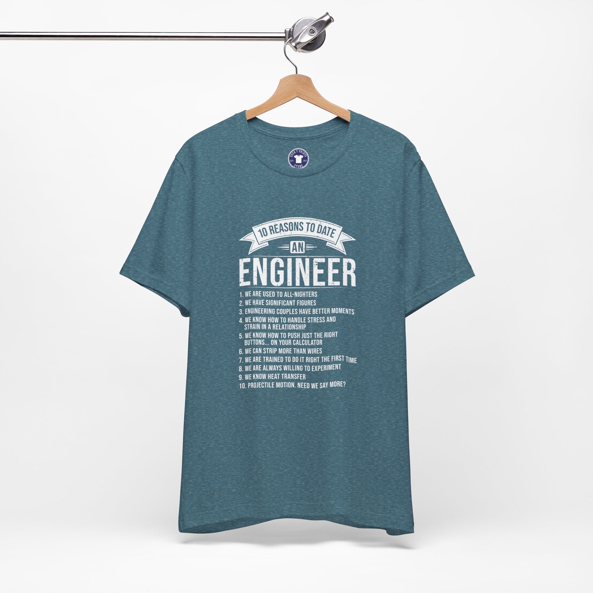 10 Reasons To Date An Engineer Funny Engineering - Premium Unisex Crewneck T-Shirt