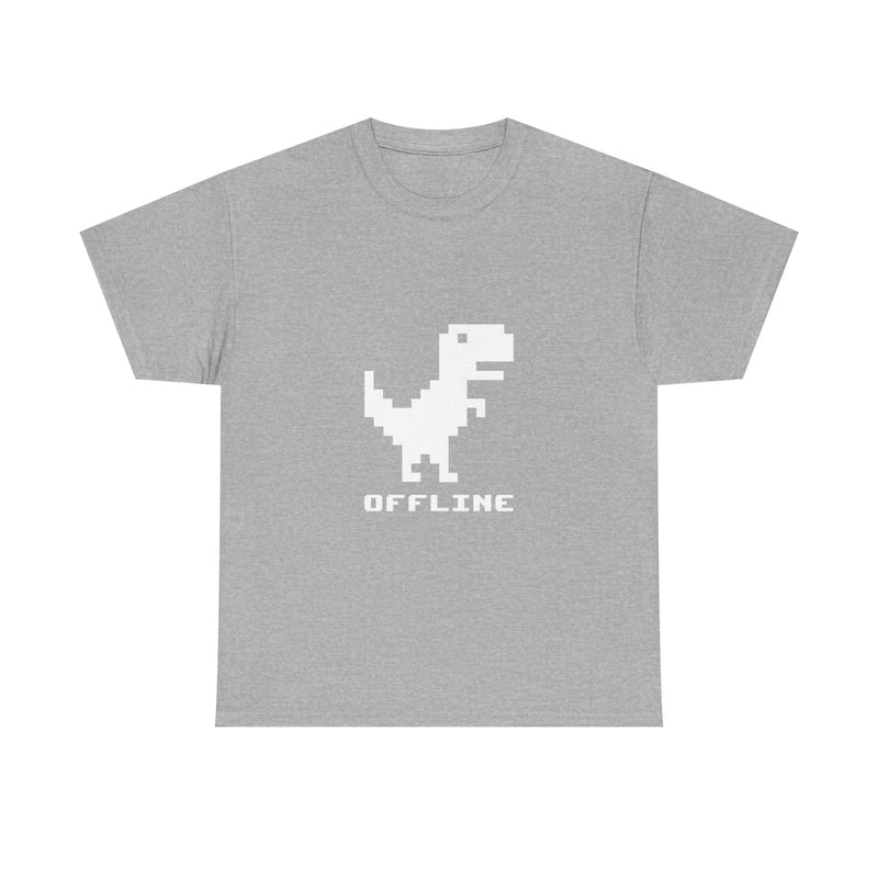 Pixel Dinosaur T-Shirt, Offline Retro Dino Tee, 8-Bit Style Geek T-Shirt, Nerd Shirt, Vintage Gaming Shirt, Fun Tech Gift Apparel