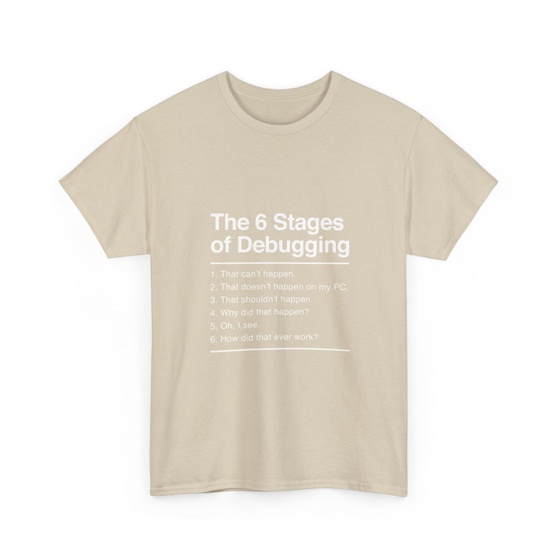 The 6 Stages of Debugging T-Shirt, Funny Programming Tee, Coder Gift, Geek T-Shirt, Nerd Shirt, Developer Humor, Tech Lover Present