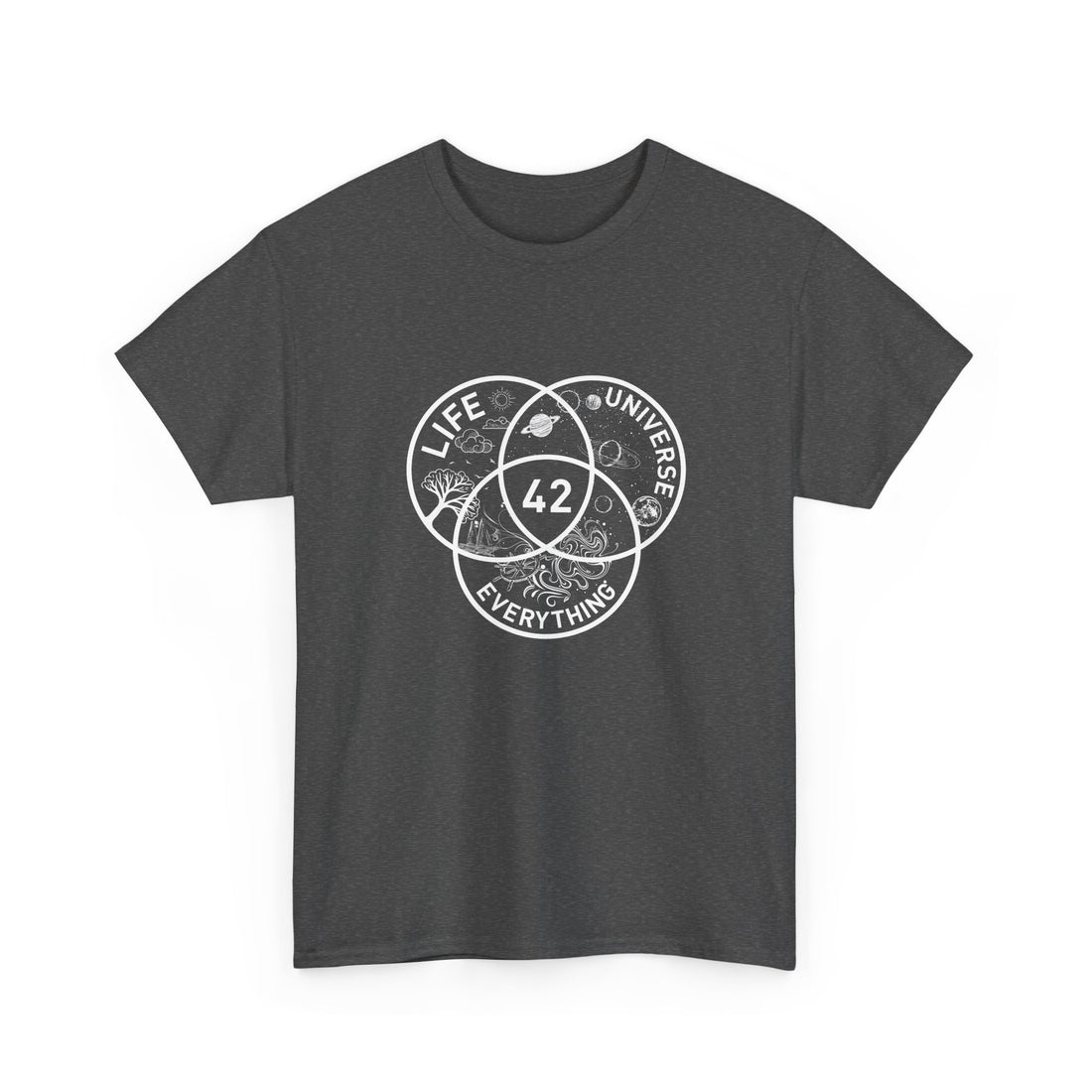 42 Answer To Life The Universe And Everything - White Version - Regular Unisex Crewneck T-Shirt