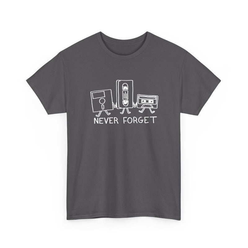 Never Forget Cassette Tapes Vhs Floppy Disks - Regular Unisex Crewneck T-Shirt