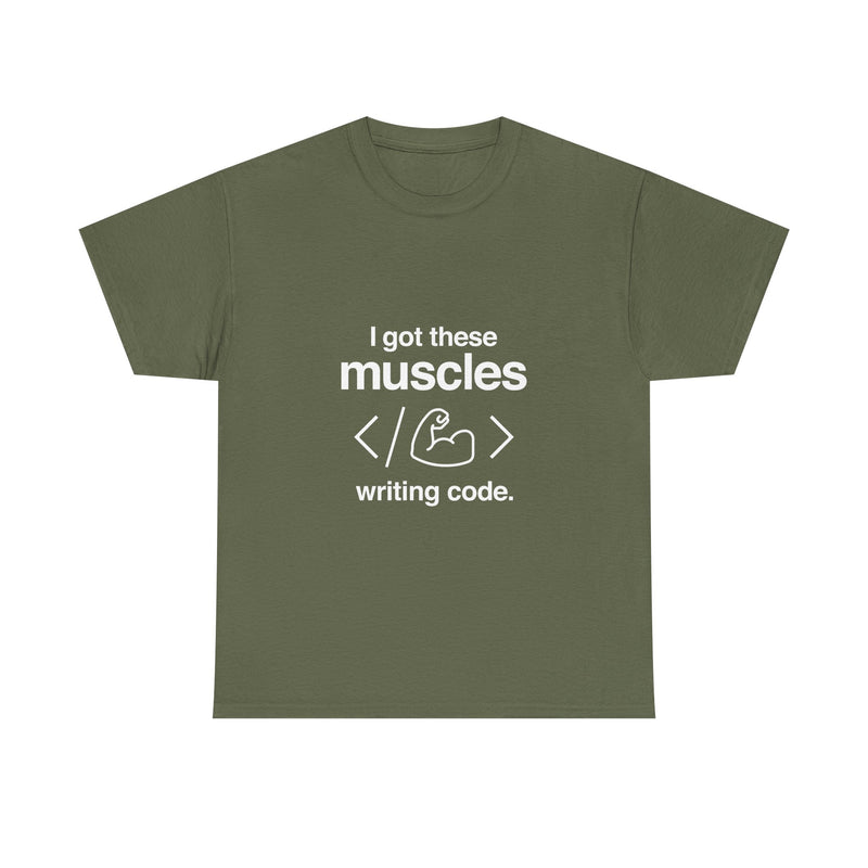 Coding Muscle T-shirt, Programmer Humor Tee, Geek T-Shirt, Nerd Shirt, Tech Gift, Developer Shirt, Funny Coding Apparel, Programmer Present